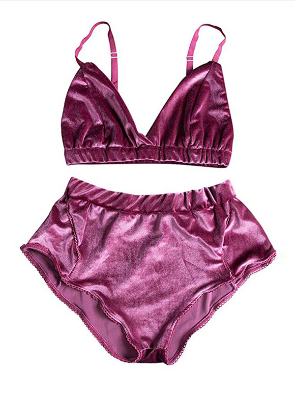 Rose Satin Sleepwear Set Elastic Waist Strap