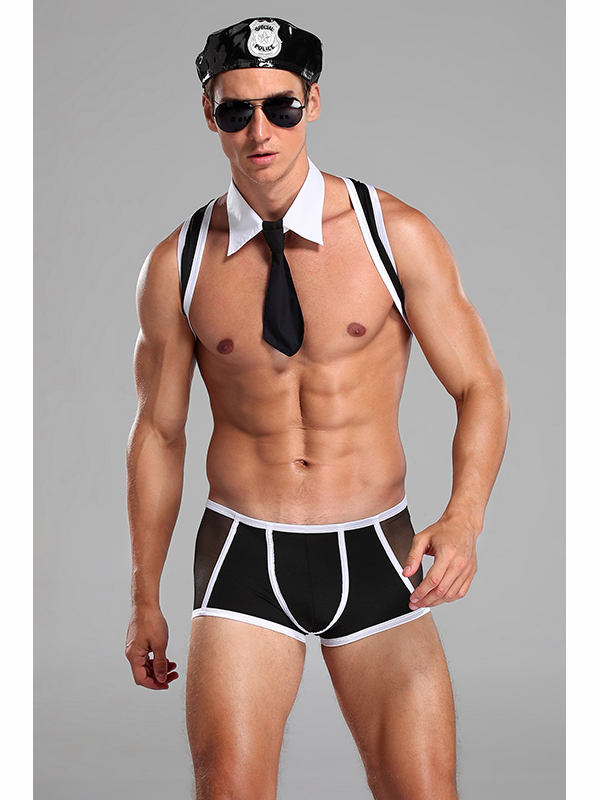 Men Sexy Police Costume (including lingerie, hat)