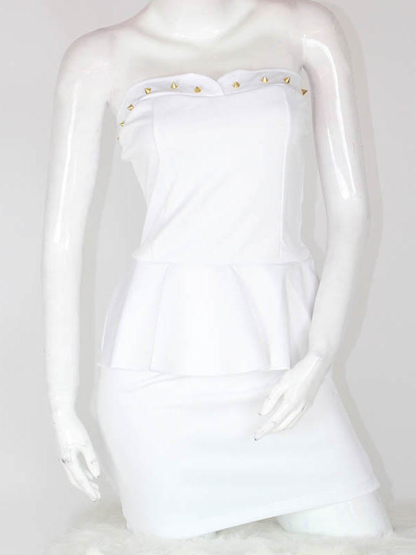 Plus Size White Peplum Dress