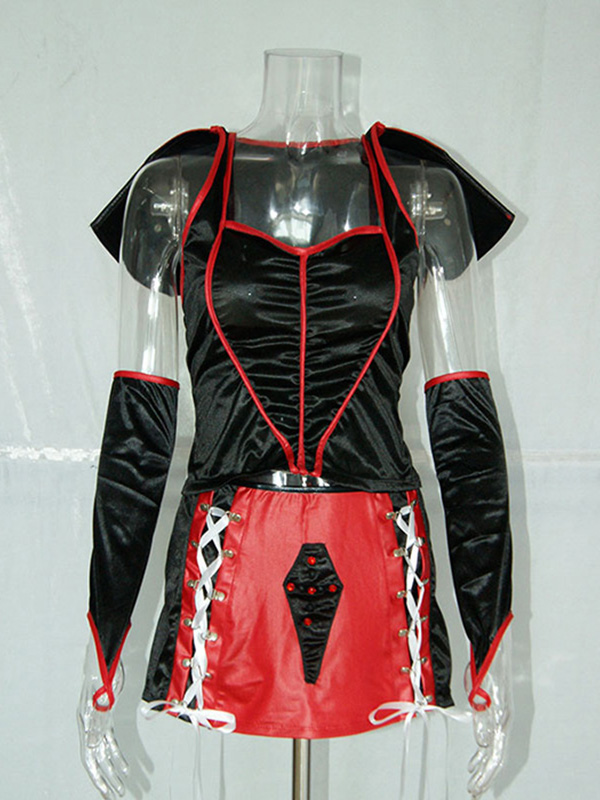 Powerful Black and Red Sexy Vampire Costume