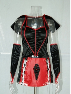 Powerful Black and Red Sexy Vampire Costume