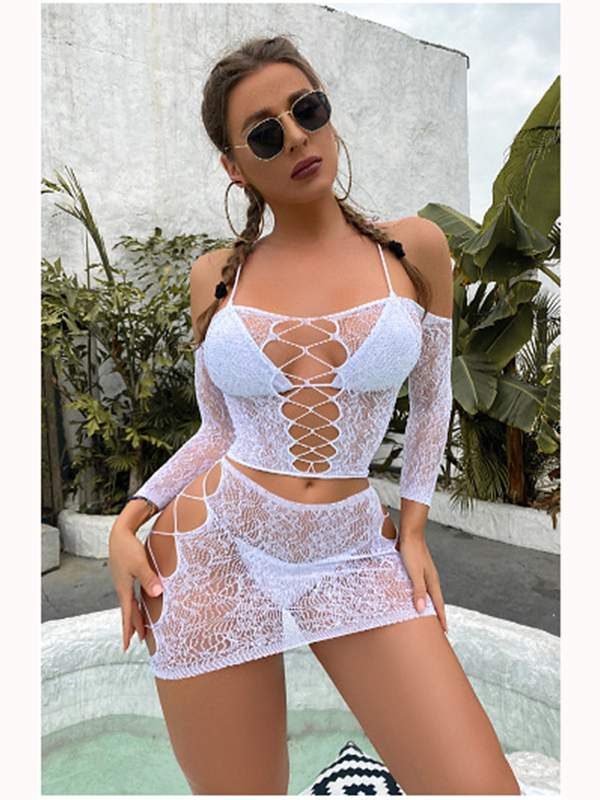 Women Fishnet Mini Dress Lingerie