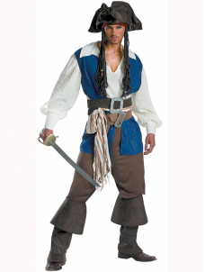 Men Pirate Costume (including fancy dress, hat)