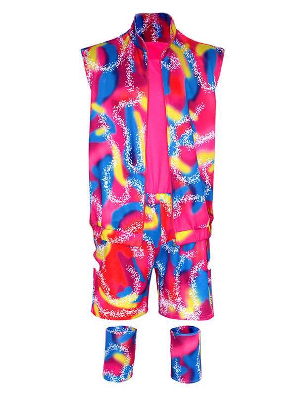 80s Ken Workout Costume Halloween Cosplay Couples Outfits Tank Top Vest Beach Shorts Sun Visor For Adult Mens (including