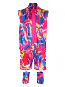 80s Ken Workout Costume Halloween Cosplay Couples Outfits Tank Top Vest Beach Shorts Sun Visor For Adult Mens (including