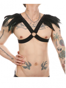 Men Punk Leather Body Chain Belt Harness
