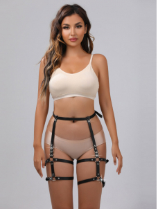 Women Punk Body leather Leg Harness