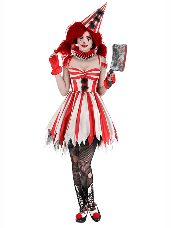 Women Clown Halloween Costume (including fancy dress, hat)