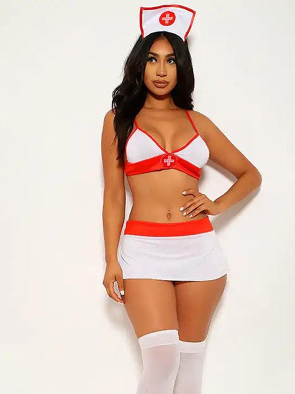 Women Sexy Nurse Halloween Costume Lingerie