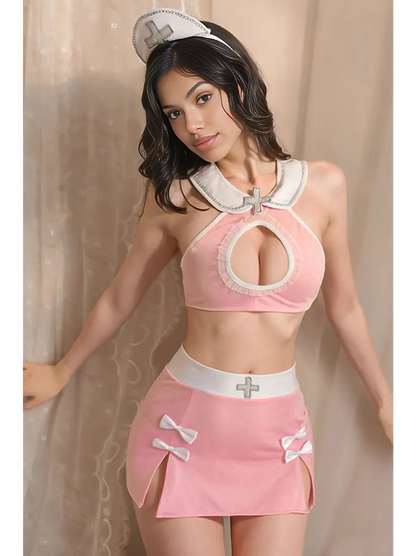 Women Sexy Nurse Halloween Costume Lingerie