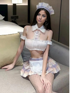 Women Sexy School Girl Halloween Costume Lingerie