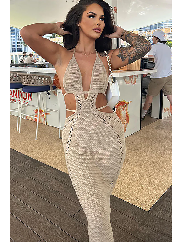 Women Halter Bodycon Long Dress