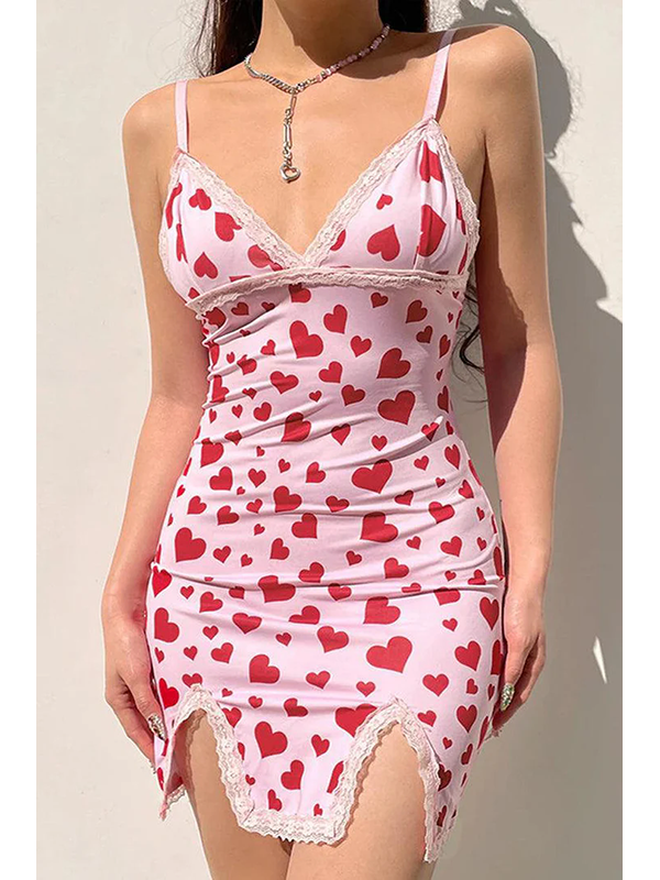 Women Pink Slim Hip Wrap Pleated Pajama Backless Dress