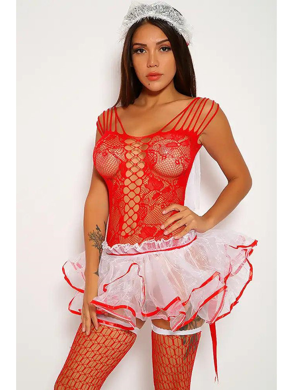 Women Sexy French Maid Lingerie Halloween Costume