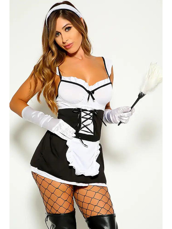 Women Sexy French Maid Lingerie Halloween Costume