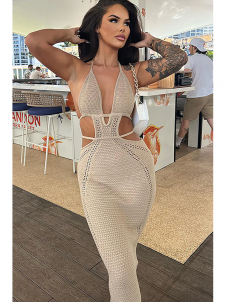 Women Halter Bodycon Long Dress