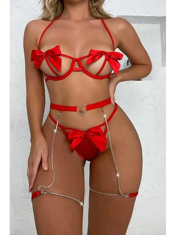 Women Sexy Valentines Bra and Panty Lingerie