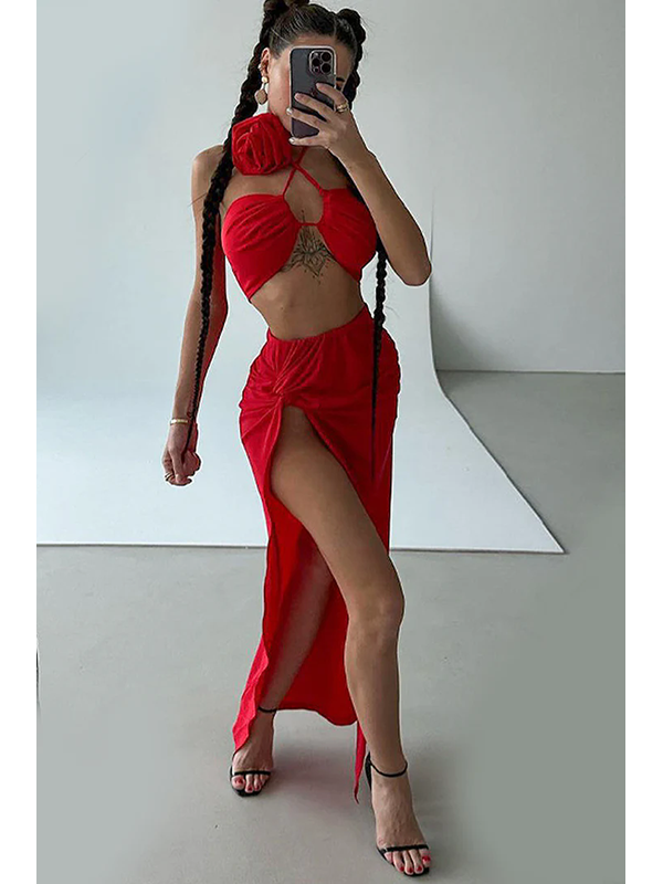 Women Sexy Halter Maxi Dress