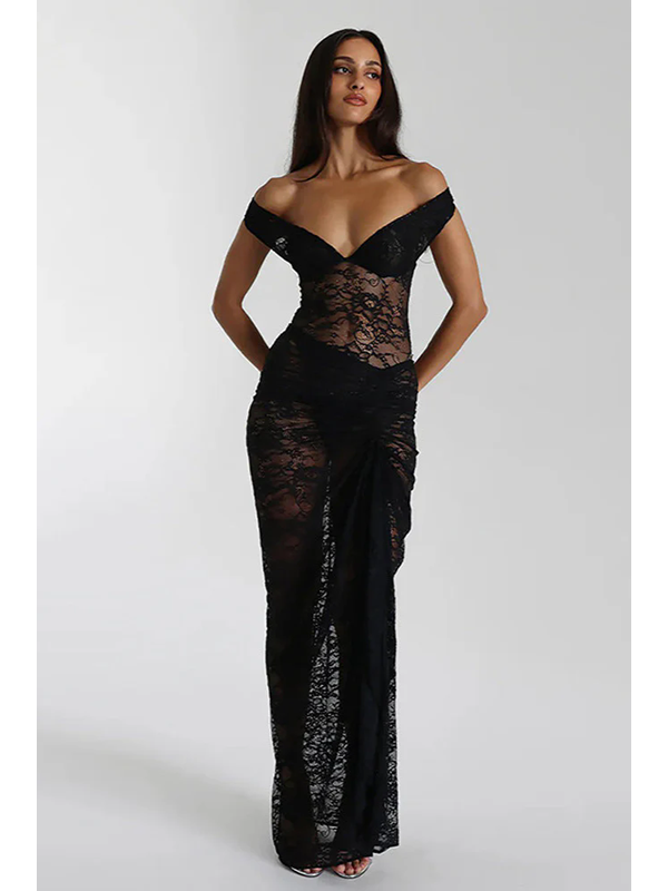 Women Sexy Off Shoulder Maxi Dress
