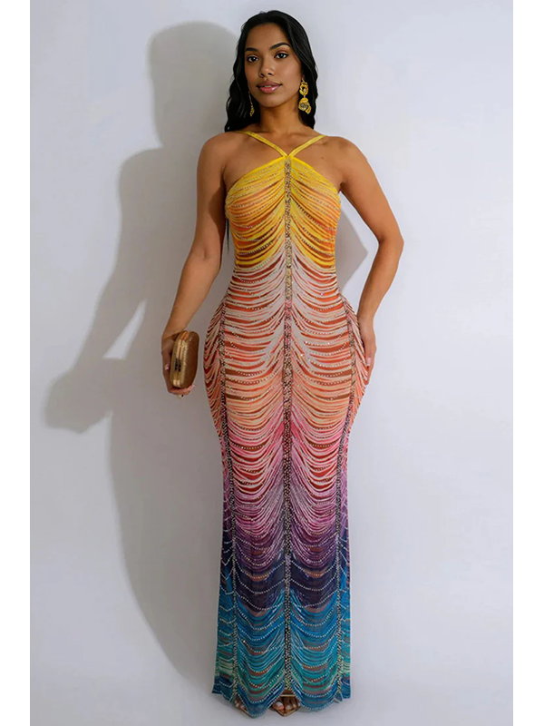 Women Sexy Halter Maxi Dress