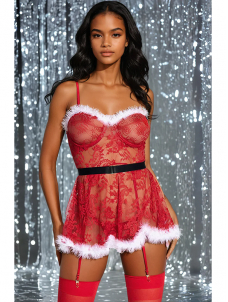 Women Sexy Christmas Babydoll Lingerie